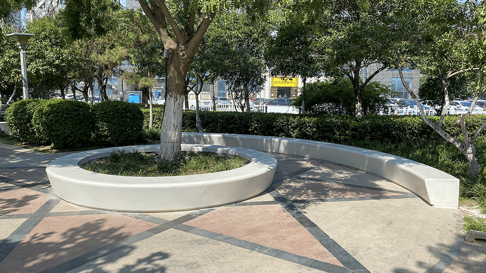 tree pot and bench